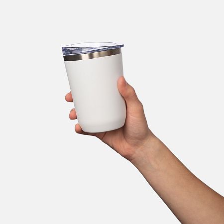 Термокружка вакуумная с керамическим покрытием Арктик (Arctic), белый/синий