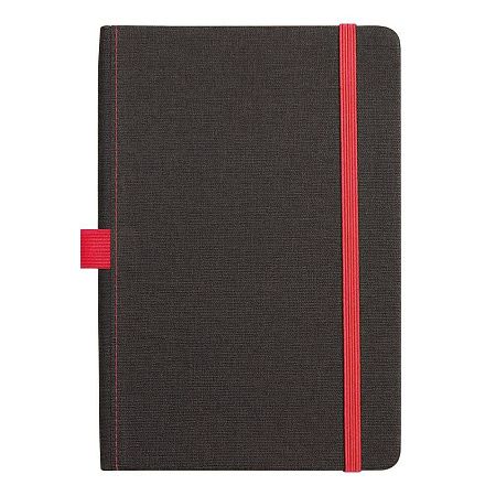 Блокнот Forest  Alfa Orion Rosewood А5, недатированный, в твердой обложке, темно-серый с красной резинкой и петлей для ручки