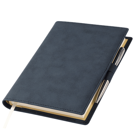 Ежедневник-портфолио Клип (Clip NEO) недатированный в подарочной коробке, черный (в комплекте ручка Tesoro серебро)