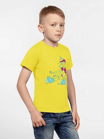Футболка детская Roller Skates, желтая, размер 6 лет (106-116 см)