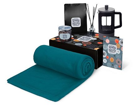 Подарочный набор «Re:y. Vive» с пледом, френч-прессом и кофе