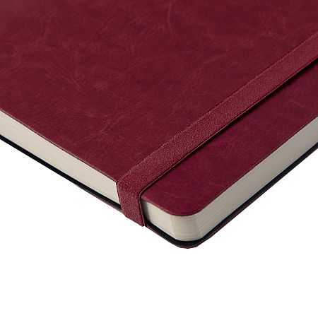 Ежедневник недатированный Boomer, А5,  бордовый, кремовый блок в линейку, без обреза