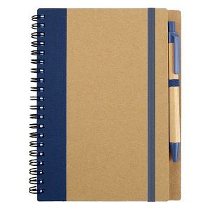 Блокнот B6 Easy Way, на пружине, в твердой обложке, c ручкой, темно-синий