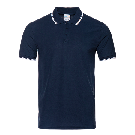 Рубашка поло унисекс STAN с окантовкой хлопок/полиэстер 185, 04T, Тёмно-синий,  (46)  (60-62/5XL)