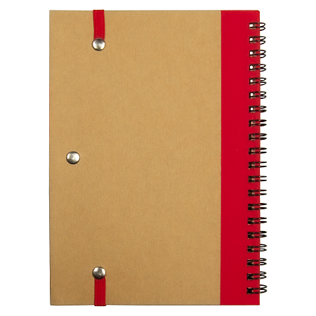 Блокнот B6 Easy Way, на пружине, в твердой обложке, c ручкой, красный