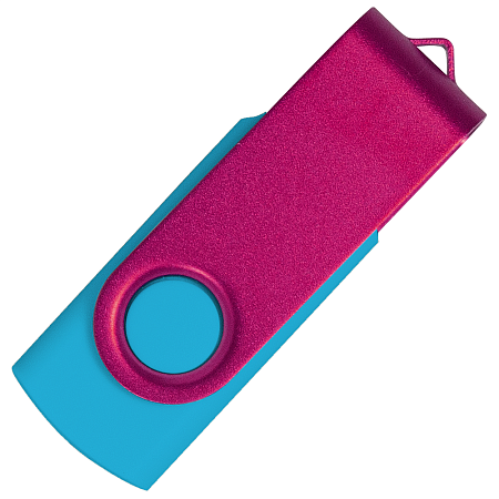 Флеш накопитель USB 2.0 Twister Сolor Mix 16GB, пластик Софт Тач/металл, голубой/розовый