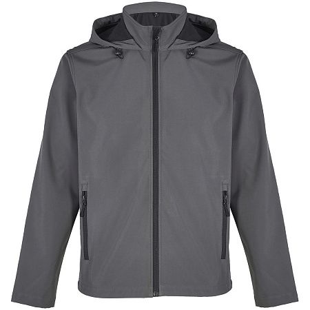 Куртка софтшелл с капюшоном мужская Race Men, темно-серая, размер L