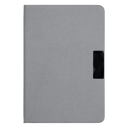 Блокнот А5 Hobard, в твердой тканевой обложке c резинкой в линейку, серый