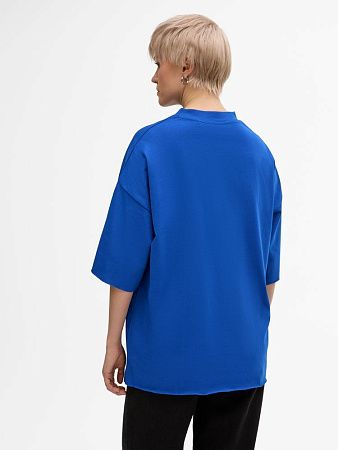 Футболка унисекс оверсайз T1, синяя, размер XS/S