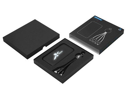 Набор из внешнего аккумулятора и универсального кабеля с подсветкой лого «Reserve LED», 10000mAh