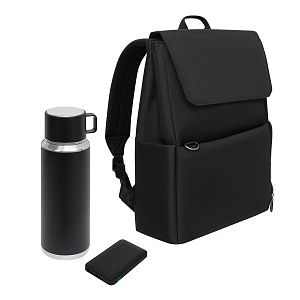 Подарочный набор Марко (Marco), черный (термос, ЗУ, рюкзак)