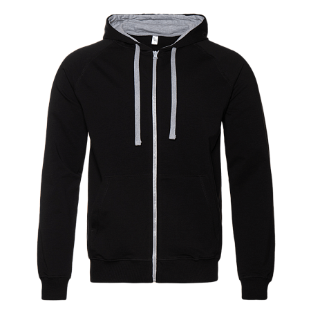 Толстовка мужская STAN с капюшоном на молнии футер без начёса 260, 61, Чёрный,  (20)  (46/S)