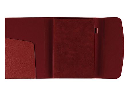 Ежедневник в суперобложке Country Bergamo Synergy A5+, бордовый, недатированный, в твердой обложке. Красный срез