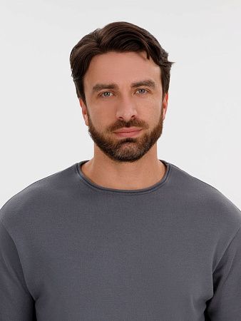 Лонгслив унисекс Siluetti Fuori, серый, размер S/M