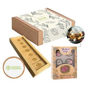 Подарочный набор «Вкус жизни»: домино, вязаный чай, имбирное печенье