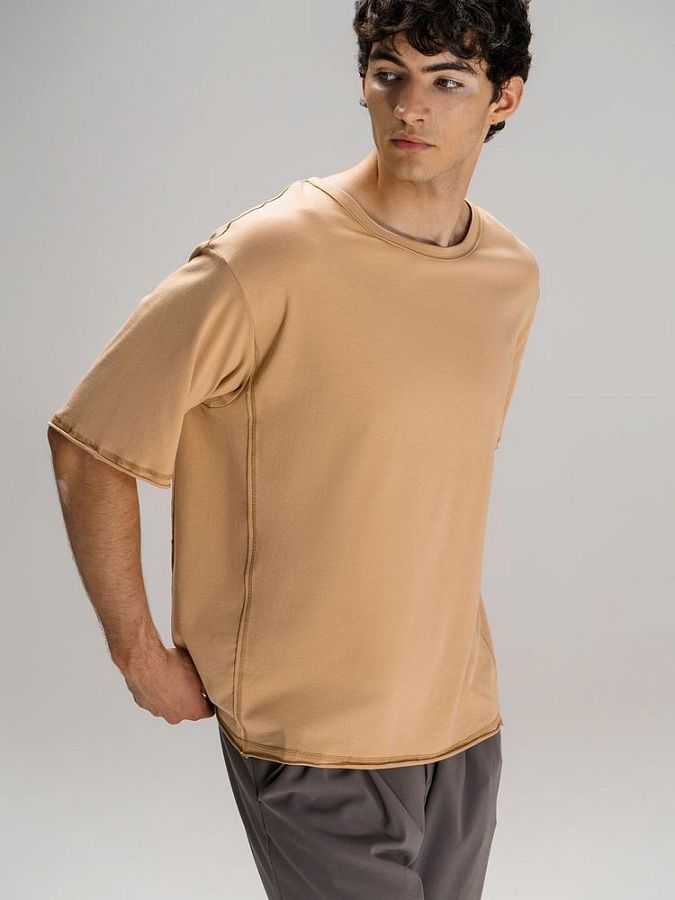 Футболка оверсайз унисекс Vozduh, молочно-белая под нанесение