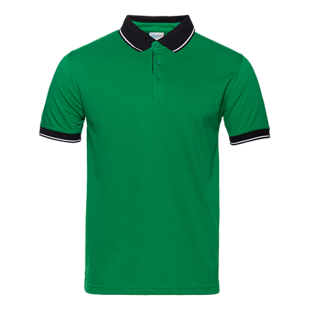 Рубашка поло унисекс STAN с контрастными деталями хлопок/полиэстер 185, 04С, Зелёный,  (30)  (46/S)