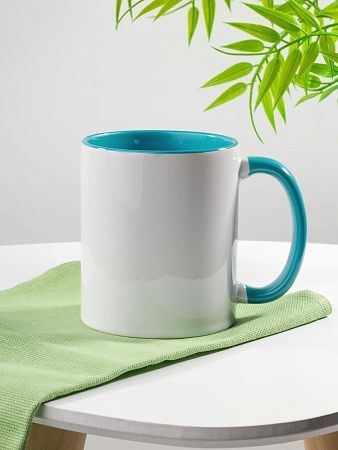 Кружка Promo Plus для сублимационной печати, бирюзовая