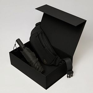 Подарочный набор Бостон (Boston), Филтон (Filton), черный (поясная сумка, зонт)