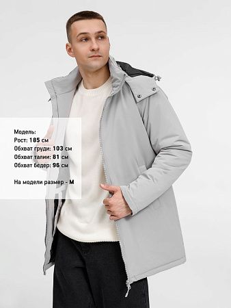 Куртка-парка унисекс Sfera, светло-серая, размер S