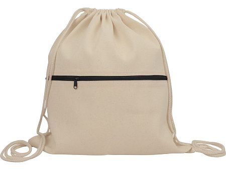 Рюкзак-мешок «Lark» из хлопка 180 г/м2 с цветной молнией
