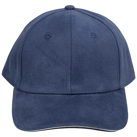 Кепка 6- панельная Salerno Heavy 350,  c белым сендвичем, темно-синяя