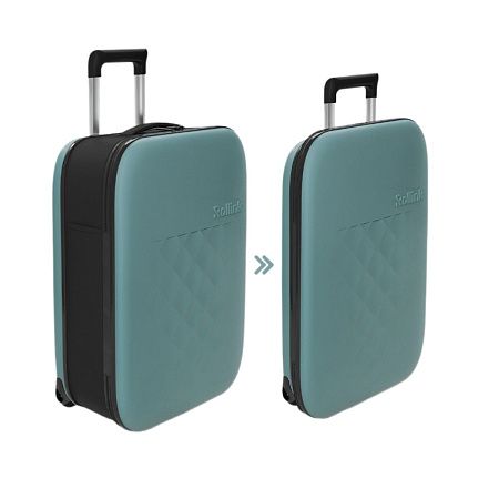 Чемодан складной Rollink Vega II 55x40x20 см, 2 колеса, бирюзовый