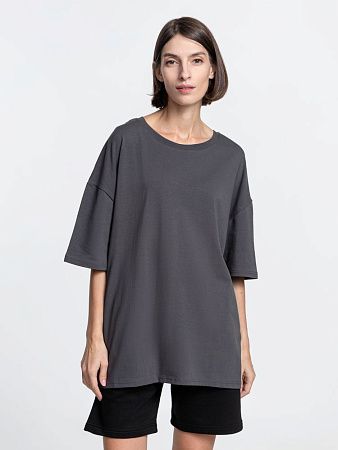 Футболка унисекс оверсайз Crosstown, темно-серая, размер S