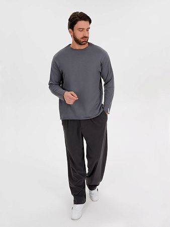 Лонгслив унисекс Siluetti Fuori, серый, размер S/M