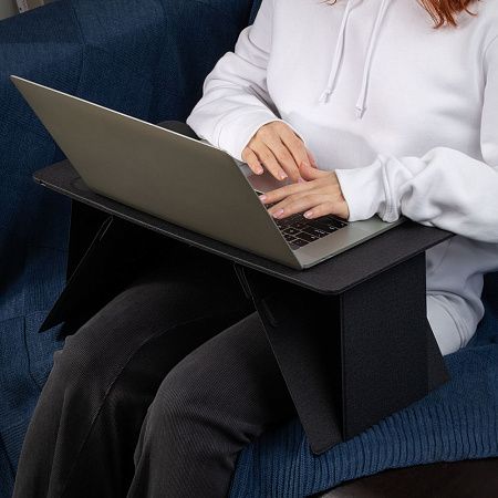 Складной стол для ноутбука с беспроводной зарядкой Kickstand Table, серый