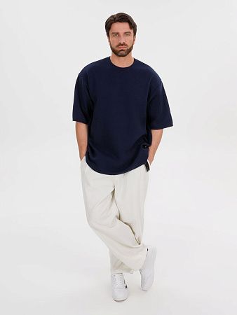 Джемпер с коротким рукавом Siluetti Volumica, темно-синий, размер M/L