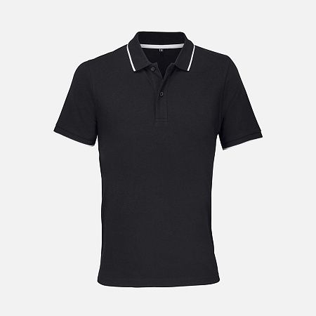 Рубашка поло унисекс Palermo, черная с белым, размер XS