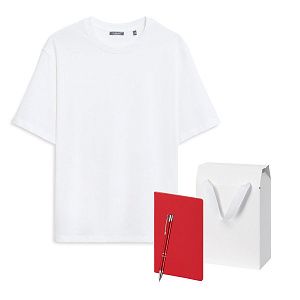 Набор с одеждой Раст (Rust) (футболка, блокнот, ручка), белый/красный, XS/S