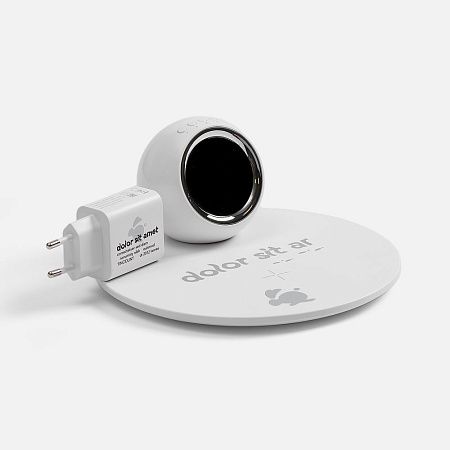 Станция беспроводной зарядки с часами и подсветкой GlobeBee, белая