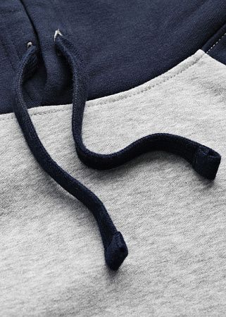 Толстовка унисекс Seattle, серый меланж с темно-синим, размер XL