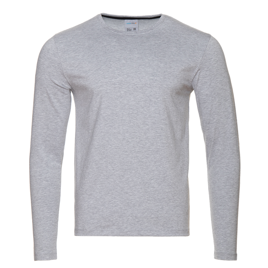 Лонгслив STAN хлопок/эластан 180, 35, Серый меланж,  (50/60)  (46/S)