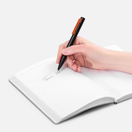 Ручка шариковая Inkolor, черная с оранжевым