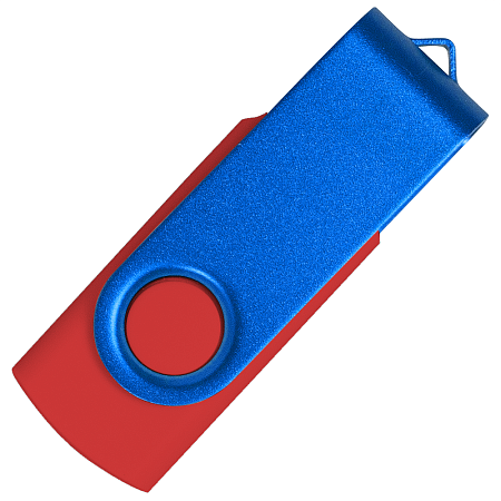 Флеш накопитель USB 2.0 Twister Сolor Mix 16GB, пластик Софт Тач/металл, красный/синий