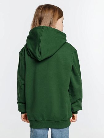Толстовка с капюшоном детская Kirenga Kids, темно-зеленая, размер 12 лет (142-152 см)