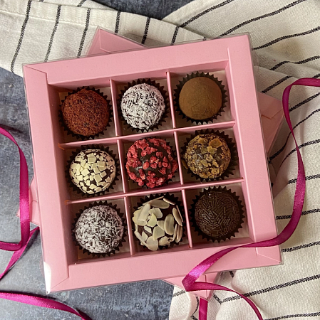 Ассорти из 9 трюфелей ручной работы, бельгийский шоколад