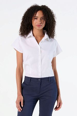 Рубашка женская с коротким рукавом Excess, белая, размер XS