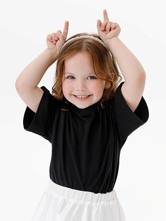 Футболка детская оверсайз Teezer, черная, размер 6 лет (110-116 см)