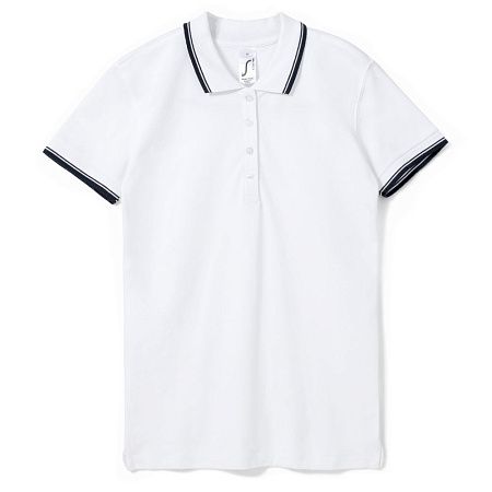 Рубашка поло женская Practice Women 270, белая с темно-синим, размер XL