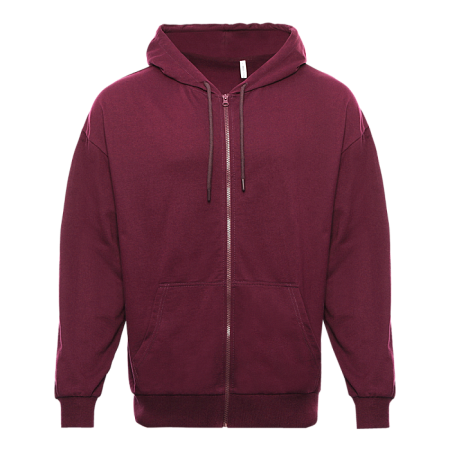 Толстовка STAN оверсайз на молнии с капюшоном футер без начёса 240, 99, Бордовый,  (66)  (46/S)