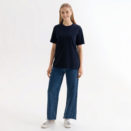 Футболка унисекс Крис (Kris), 150 гр., темно-синяя, размер XS