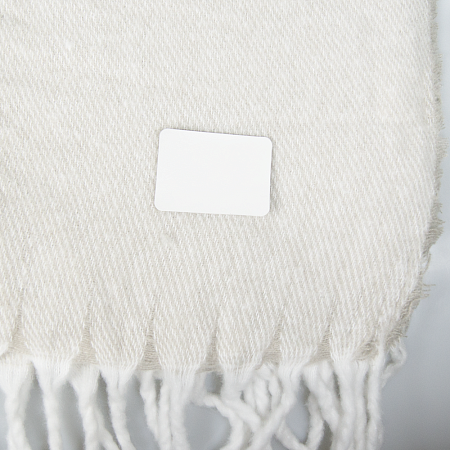 Шеврон Rectangle Cowhide размер 60*30 мм, белый, со скругленными углами