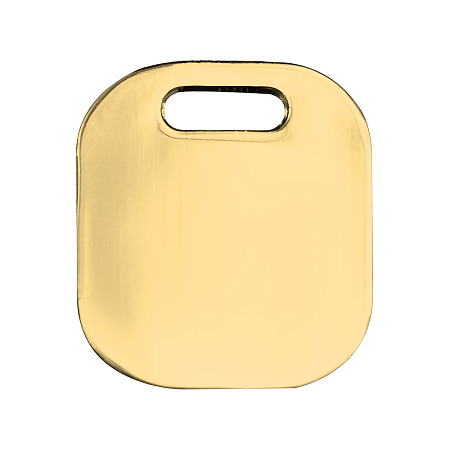 Шильд металлический квадратный со скругленными углами, золотистый