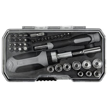 Набор инструментов Tools  Workhard, 40 инструментов,  черный, в пластиковом футляре