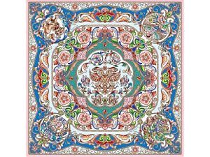 Платок «Шедевры русских эмальеров», цвет: синий, зеленый, красный, многоцветный