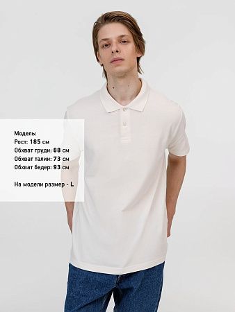 Рубашка поло унисекс Pulse, молочно-белая, размер L